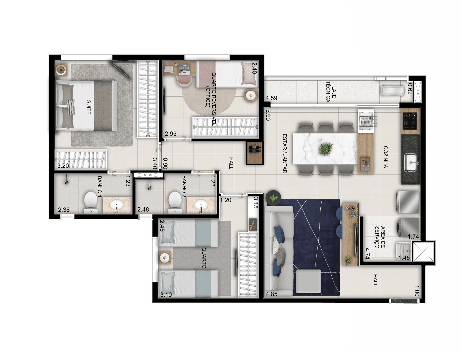 Apartamento 3Q Wish Trinta e Sete Setor Bueno | 16º andar | R$ 630 mil
