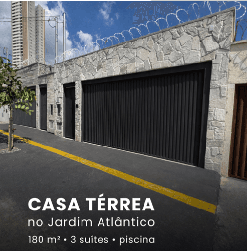 CASA DE ALTO PADRÃO À VENDA NO JARDIM ATLÂNTICO | 3 SUÍTES, PISCINA E CLOSET