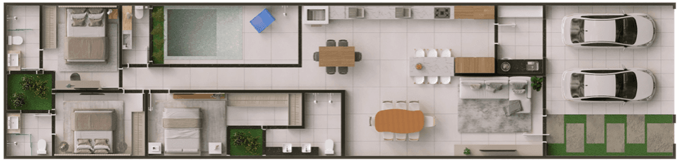 CASA DE ALTO PADRÃO À VENDA NO JARDIM ATLÂNTICO | 3 SUÍTES, PISCINA E CLOSET
