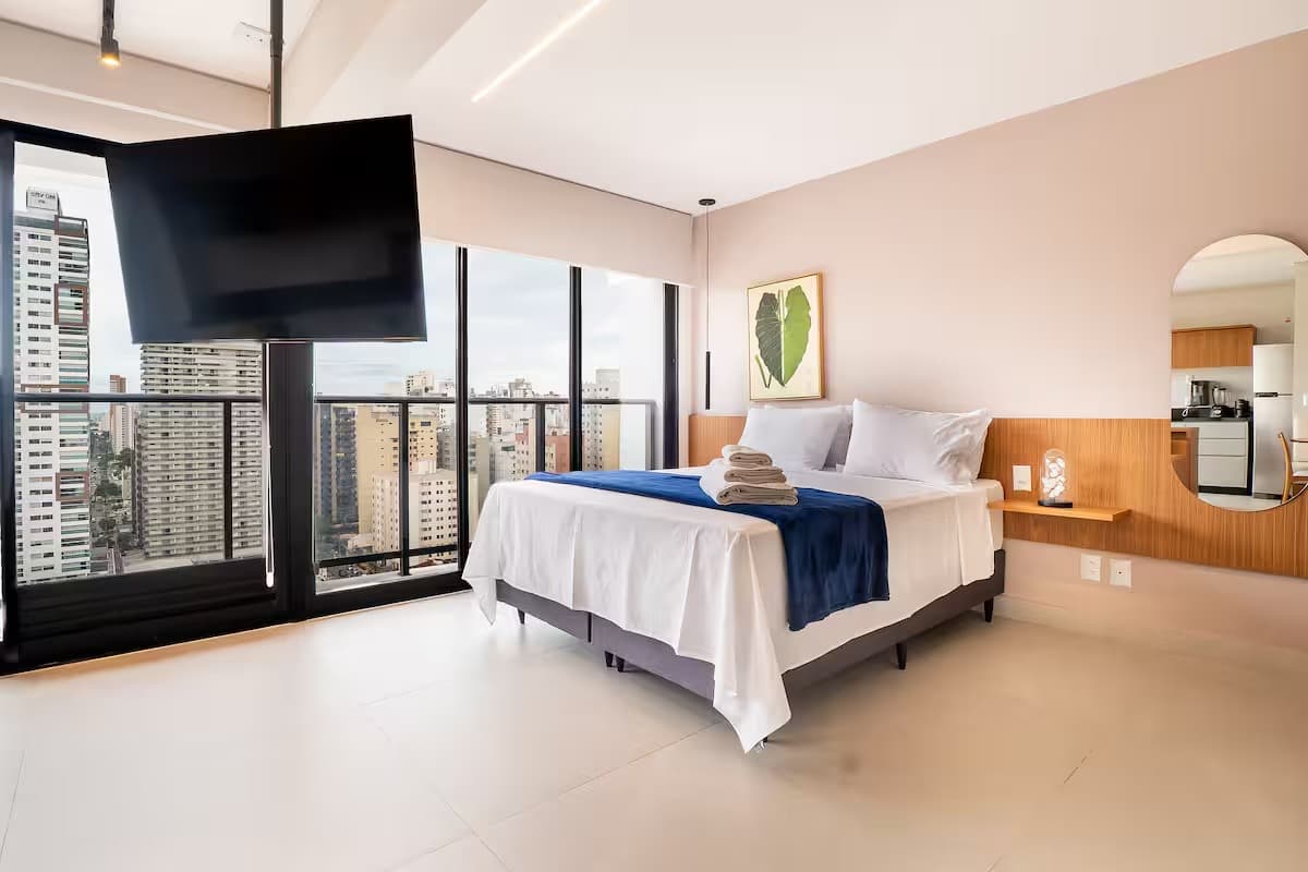 Studio Mobiliado e Decorado à Venda no Opus Gyro Vaca Brava | 49m² | Vista para o Buena Vista Shopping | Rentabilidade Airbnb